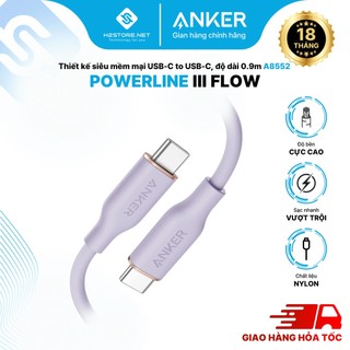 Cáp sạc anker powerline iii flow usb-c to usb-c dài 0.9m- a8552