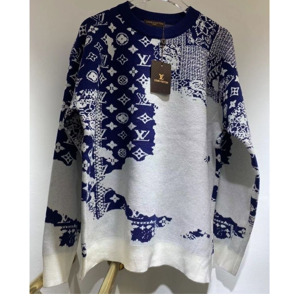 Hàng Có Sẵn!Lv!Áo Khoác Cardigan Dệt Kim Giữ Ấm Thiết Kế Mới Thời Trang Dành Cho Cặp Đô