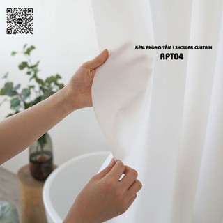 Rèm Phòng Tắm Trắng Trơn Hiện Đại Phong Cách Hàn Quốc RPT04