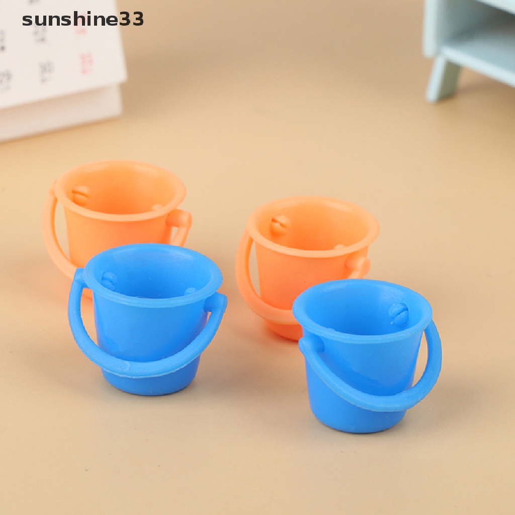 Set 2 Xô Nước Mini Trang Trí Nội Thất Cho Nhà Búp Bê