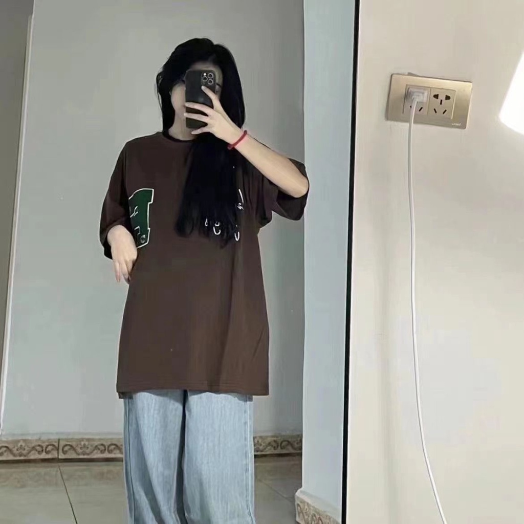 COZOK Áo Thun Tay Ngắn Dáng Rộng In Hình Thời Trang Kiểu Vintage