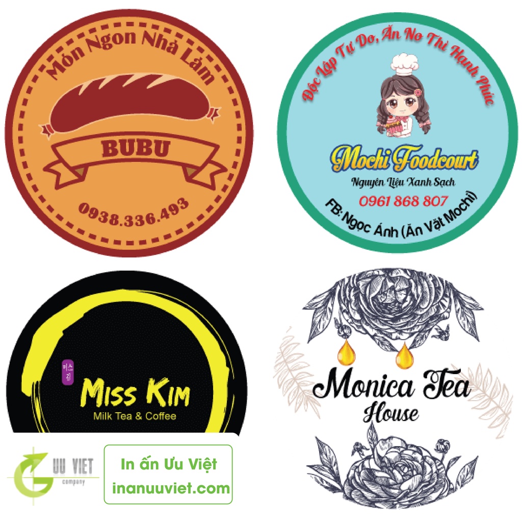 In tem nhãn giấy dcal lột dán A3+ - cán bóng - cắt bế theo hình
