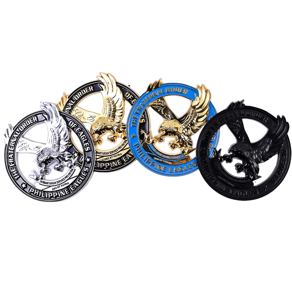 Miếng Dán Trang Trí Xe Hơi / Xe Máy Hình Đại Bàng Khoét Rỗng Bằng Kim Loại Màu Vàng / Bạc