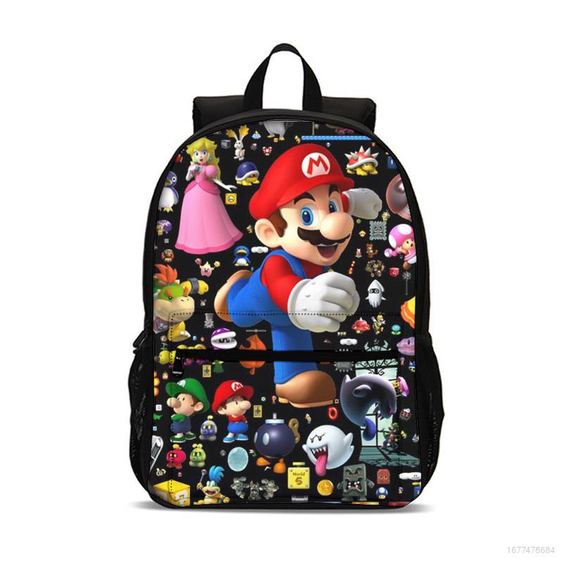 Ba Lô Đi Học Sức Chứa Lớn In Họa Tiết Super Mario Flash Thời Trang Đa Năng Cho Nam Và Nữ