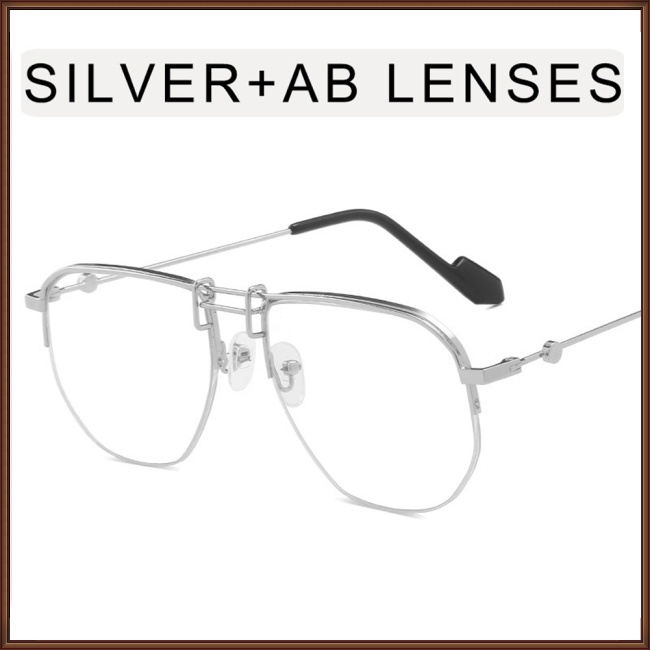 Kính Mát Nửa Gọng Kim Loại Nhiều Màu Sắc Thời Trang Mùa Hè Dành Cho Nam Nữ