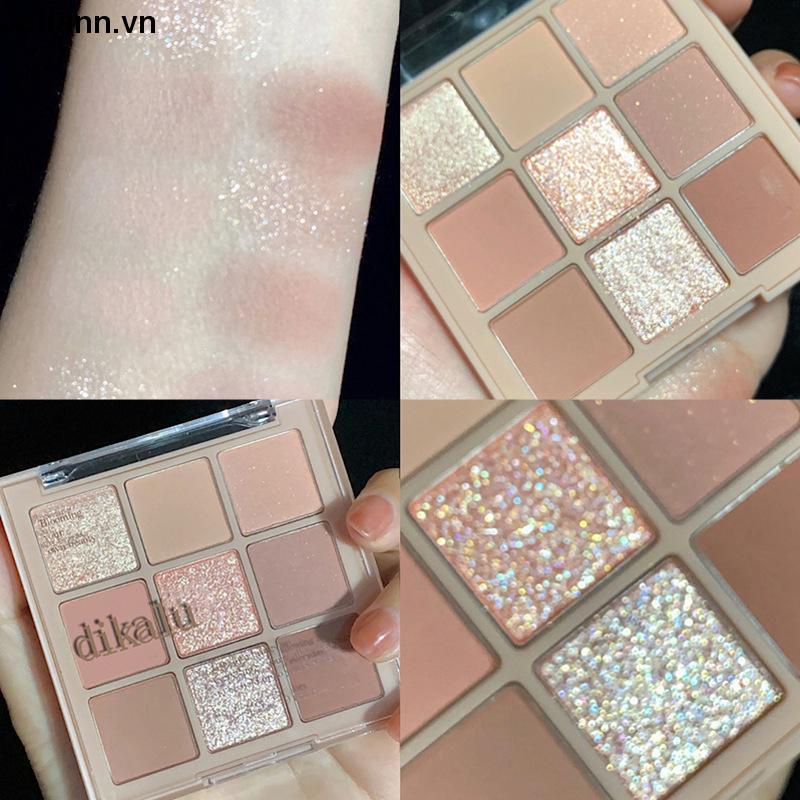 🎐Joliann🎐Bảng Phấn Mắt Màu Lì Và Màu Nhũ Kim Tuyến Trang Điểm Lâu Trôi