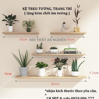 Kệ treo tường, kệ gỗ trang trí rộng 15cm
