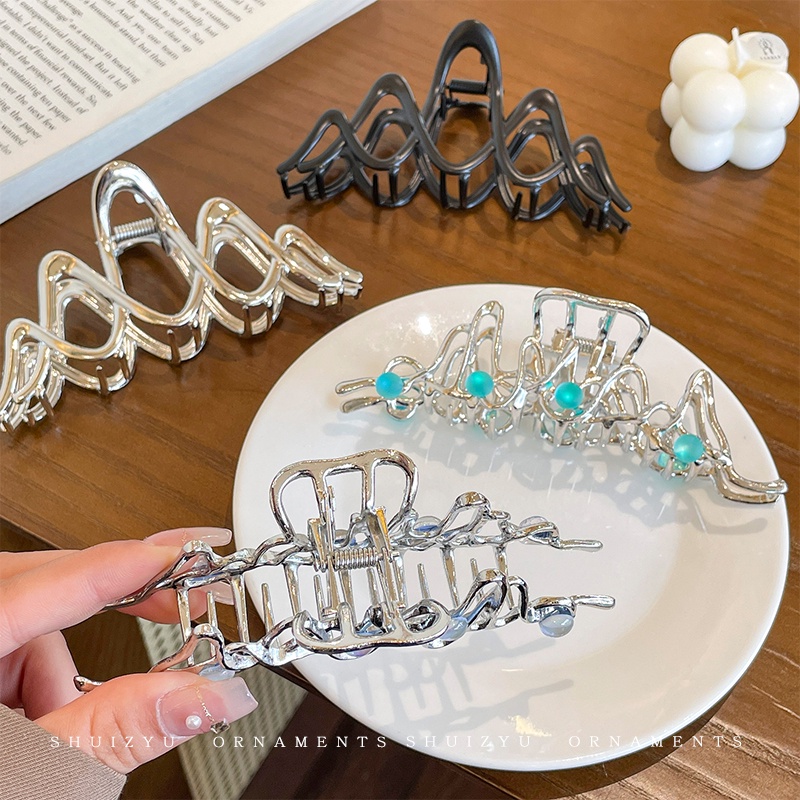 Kẹp Tóc Gợn Sóng Bằng Kim Loại Cao Cấp Cho Nữ