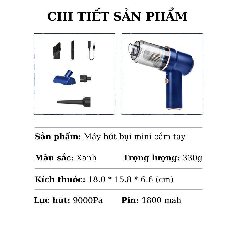Máy Hút Bụi Xe Hơi Công Suất Lớn Đa Năng Vệ Sinh Các Ngóc Ngách Trong Nhà