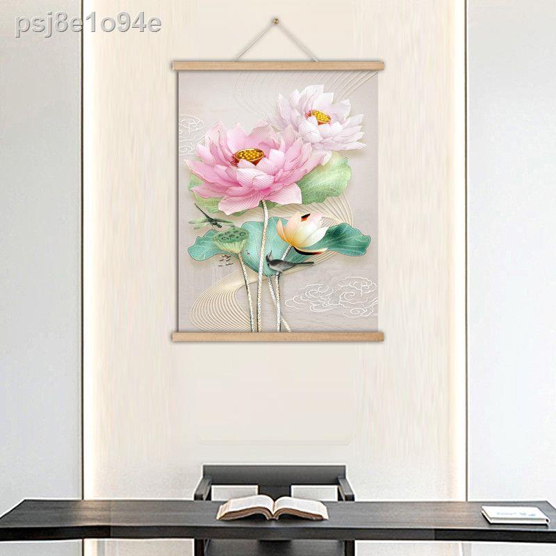 Phong Cách Trung Hoa Hoa Sen Trang Trí Tranh Treo Tranh Giá Rẻ Đấm Đồng Hồ Treo Tường Hộp Cuộn Treo Tranh Hiên Nhà Trang
