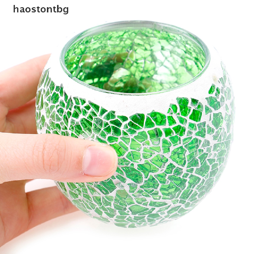 Giá Đỡ Đèn Trà Bằng Thủy Tinh Phong Cách Mosaic Độc Đáo Trang Trí Nhà Cửa