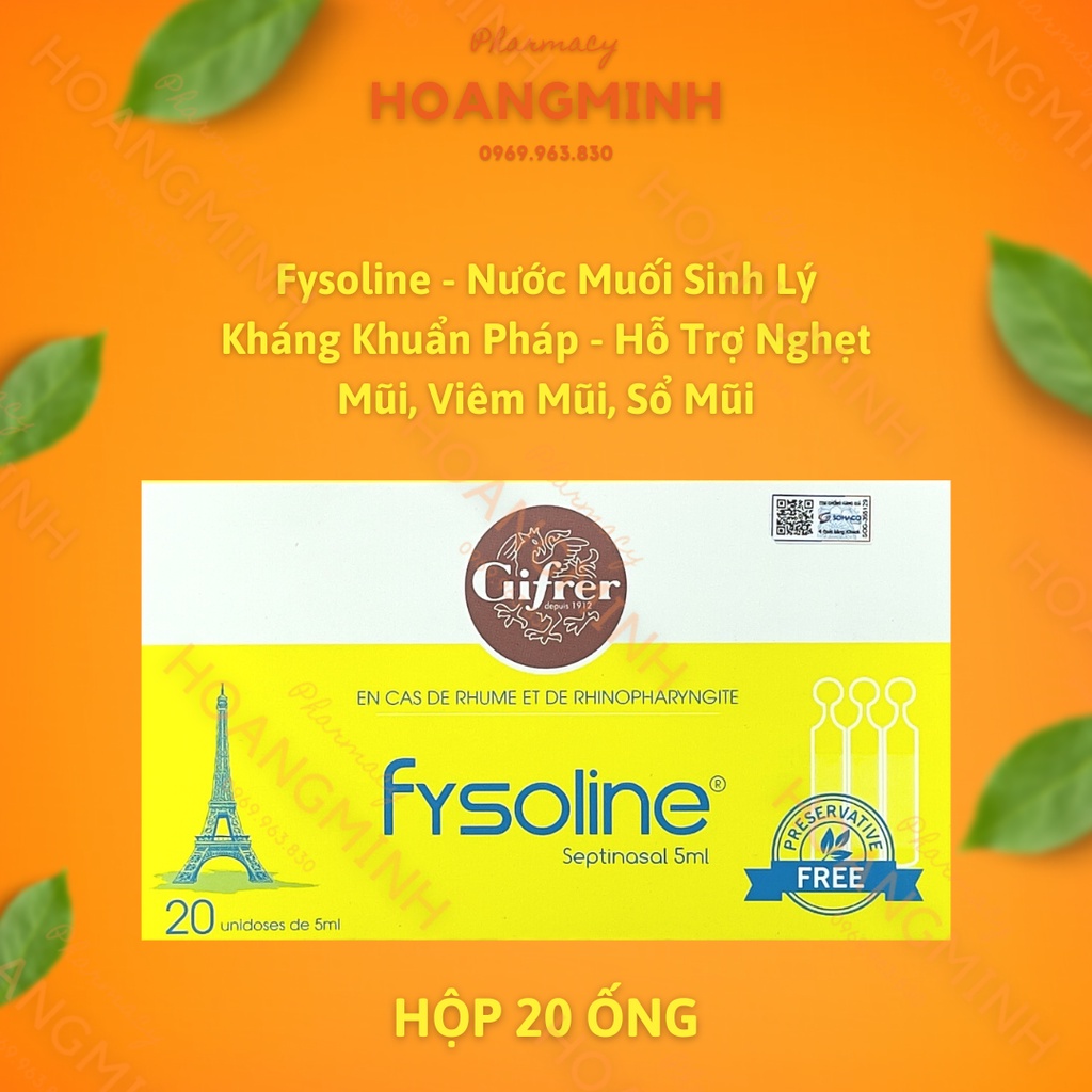 FYSOLINE  Nước Muối Sinh Lý Pháp - Vệ Sinh Mắt, Mũi, Miệng Hàng Ngày Cho Bé,Hỗ Trợ Nghẹt Mũi, V!êm Mũi