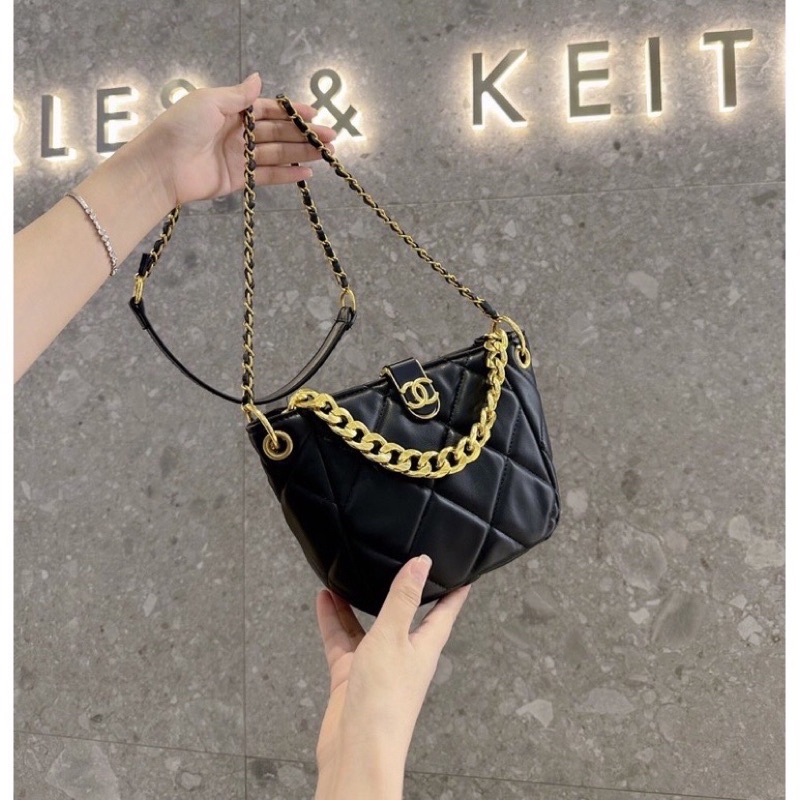 Túi Cầm Tay Đeo Chéo C.N Phối Xích To Size 18