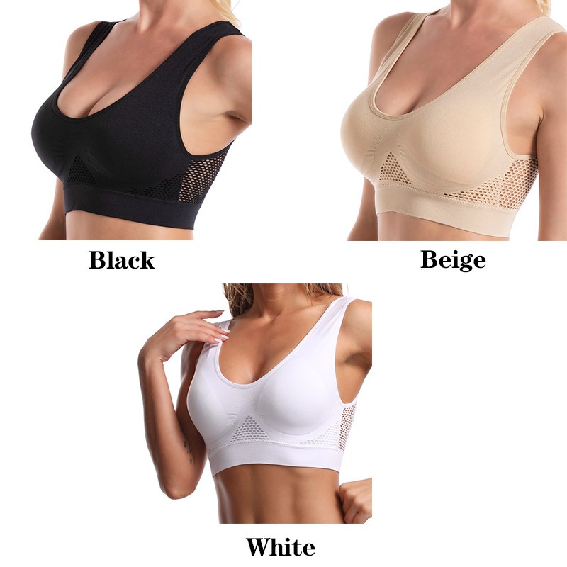 Áo Ngực Thể Thao Dạng Lưới Không Gọng Có Mút Nâng Ngực Size XS-6XL