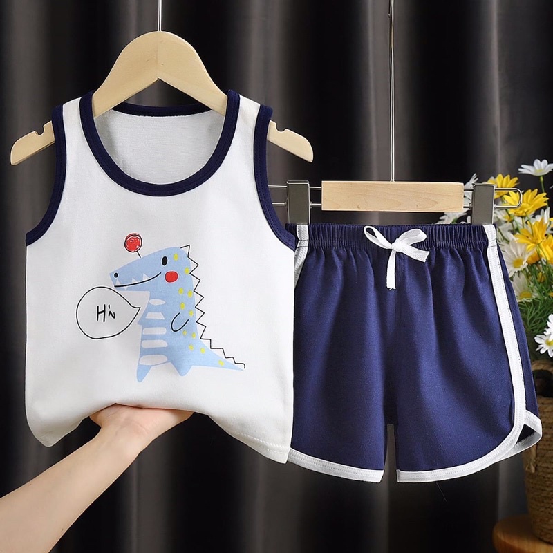 Bộ Ba lỗ sát nách cho bé trai, bé gái chất Thun lạnh xuất dư