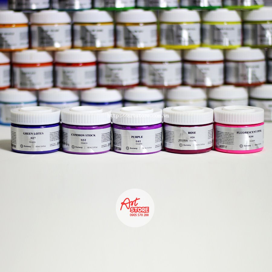Màu Bột, Màu Gouache Paint Sunway 100ml - Hoạ Cụ Artstore