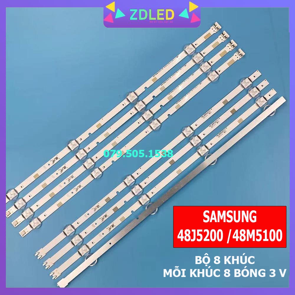 THANH LED TIVI  SAMSUNG 48J5200 48J5000 MỚI 100% THANH 4 THANH DÀI MỖI THANH 8 BÓNG 3v GỒM 8 KHÚC NỐI LẠI V5DN-480SMA-R4