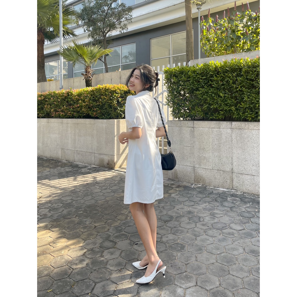 Đầm sơ mi tay ngắn