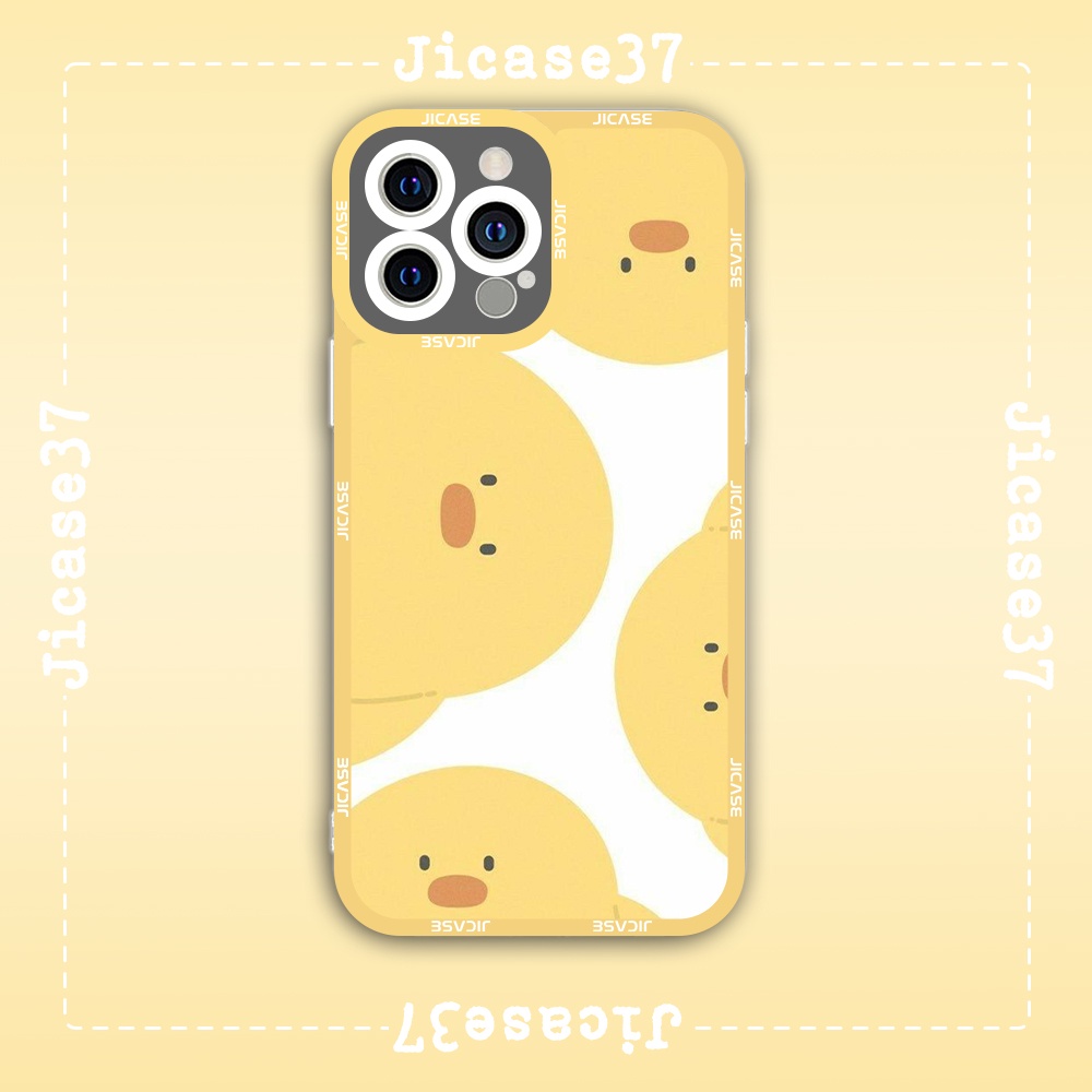 Ốp lưng iphone cạnh vuông Jicase JMcase Vịt Vàng Gold Duck Chibi Cute Hoạt Hình x/xs/11/12/pro/max/plus/promax