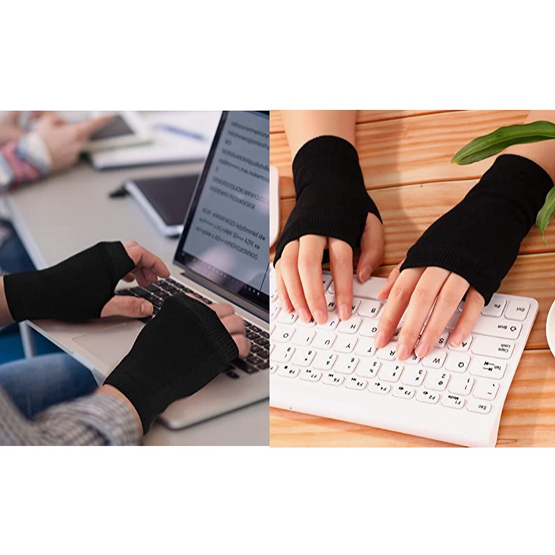 Set 4 Đôi Găng Tay Cotton Hở Ngón Thời Trang Nữ