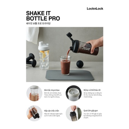 ABF944BLK - Bình lắc LocknLock Shake It Bottle Pro 850ml - Màu đen