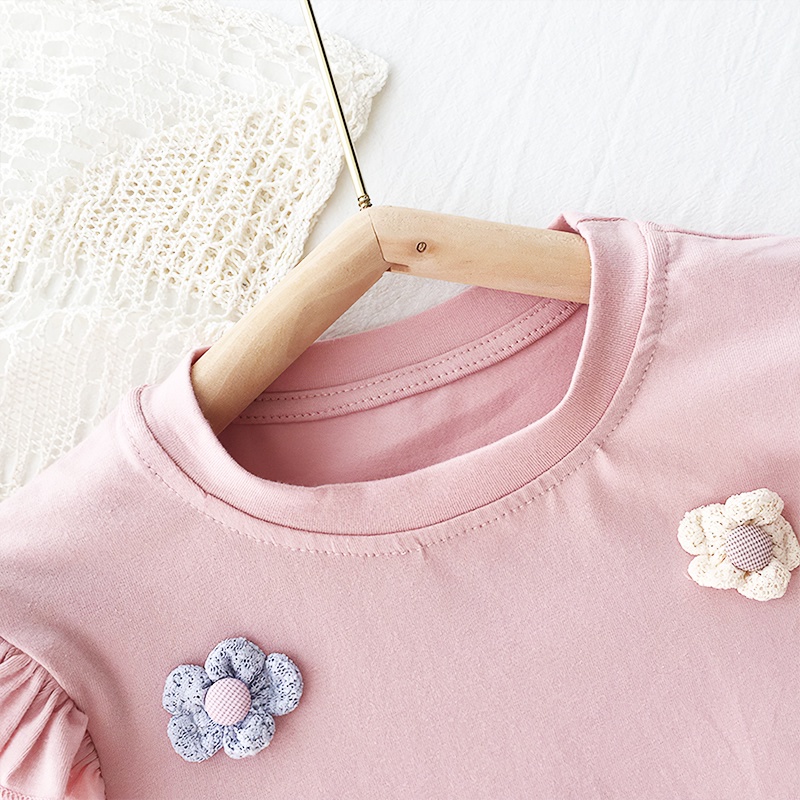 Áo Thun Ngắn Tay In Hoa Thời Trang Mùa Hè Mới Dành Cho Bé Gái 1-6 Tuổi
