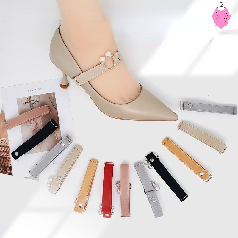 Dây Buộc Giày Cao Gót Đính Hạt Ngọc Trai Chống Rơi Không Cần Buộc Tiện Dụng