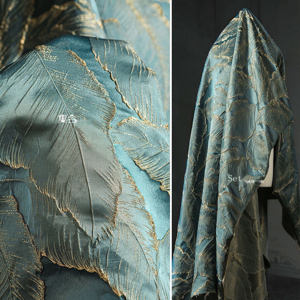 Vải Jacquard Họa Tiết Lá Chất Lượng Cao 1.45m * 0.5m 350g / m