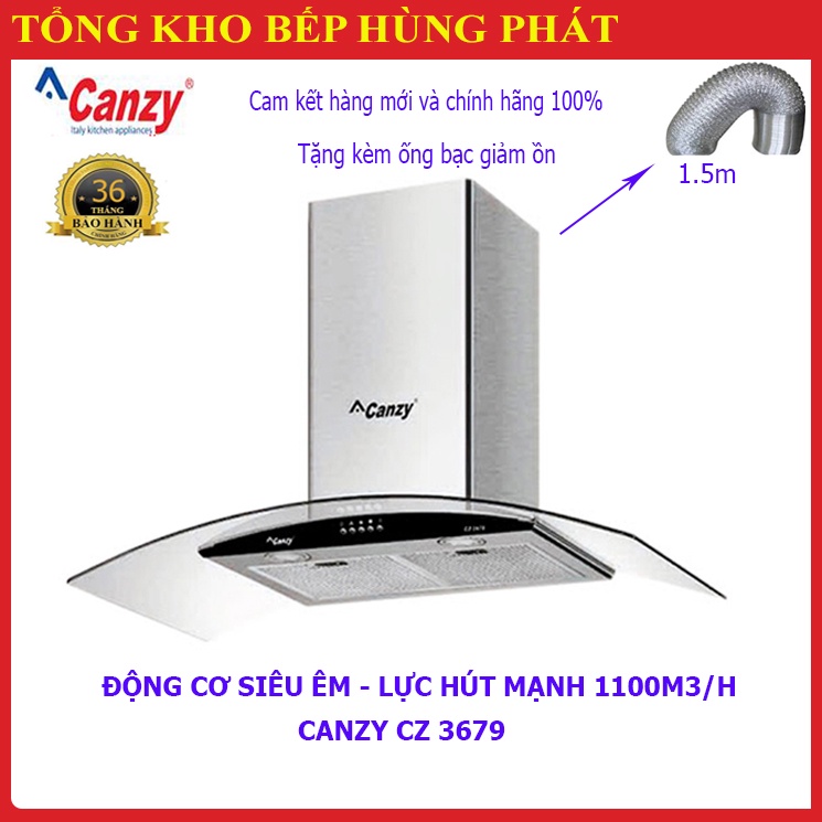 Máy hút mùi canzy CZ 3679 lực hút 1100m3/h động cơ siêu êm