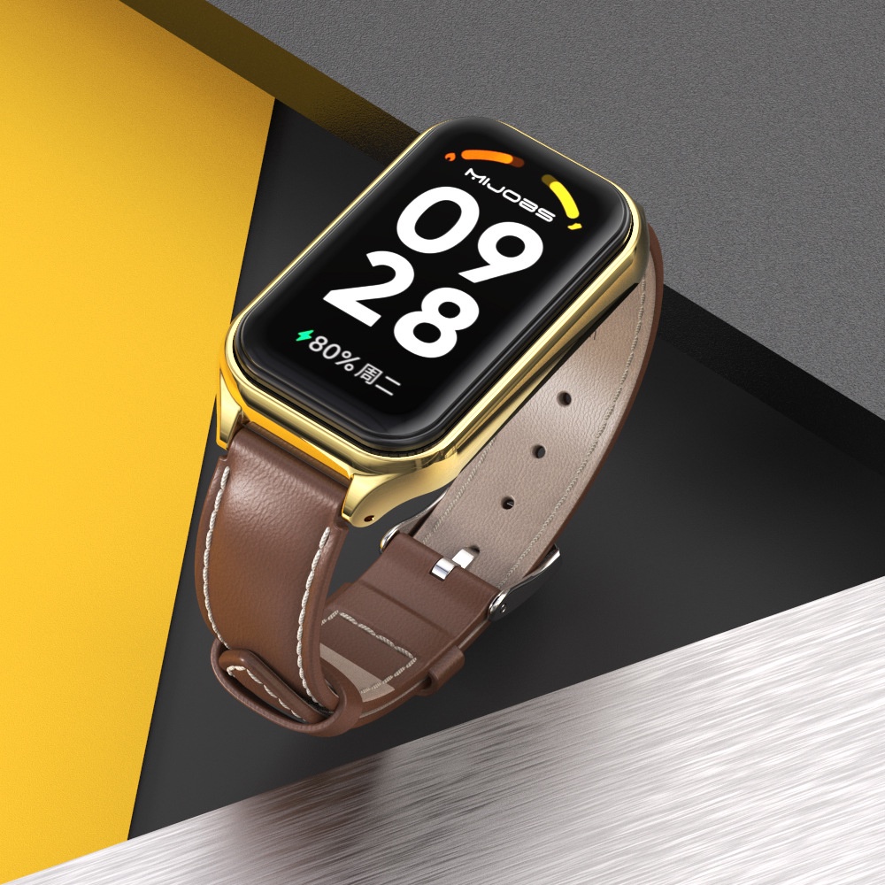 Dây Đeo Bằng Da Có Khóa Kim Loại Cho Đồng Hồ Thông Minh Xiaomi Redmi Band 2 Band 2 Xiaomi Mi Band 8 Active