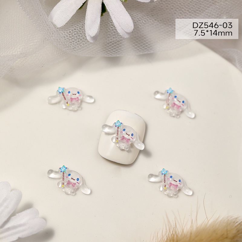 Túi 10 Phụ Kiện Trang Trí Móng Tay Hình Thỏ Gấu Kumi Ngôi Sao delu Nổi Tiếng Hoạt Hình Phổ Biến