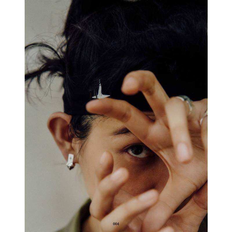 Siderealmade Bông Tai Bạc 925 Dát Kim Cương Thủy Tinh Dát Ngắn Hai Màu