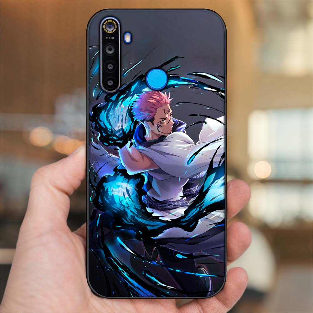 Ốp lưng Realme 5, 5 Pro viền đen in hình Sukuna Yuji Jujutsu Kaisen Chú Thuật Hồi Chiến