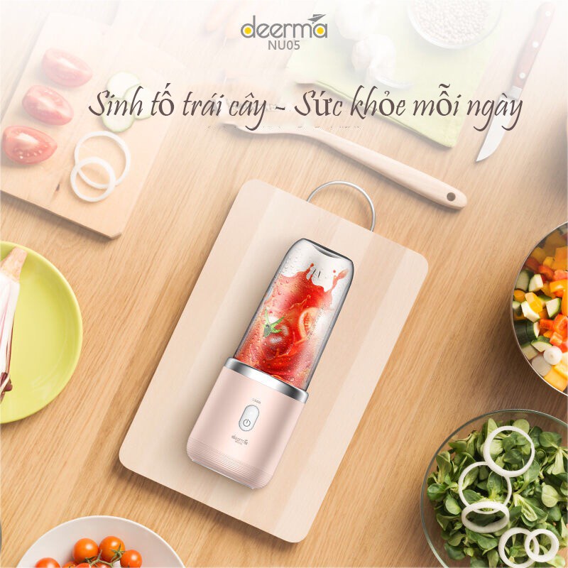 Máy Xay Sinh Tố Sạc Điện Cầm Tay - Máy Xay Hoa Quả Mini Tiện Lợi