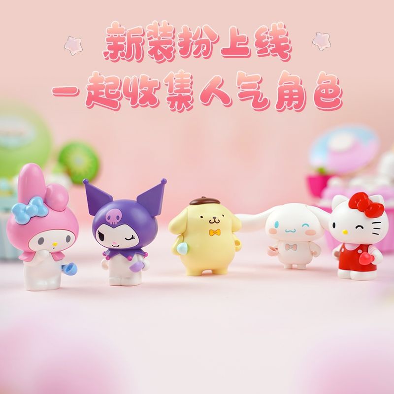 Bộ Đồ Chơi Lắp Ráp Mô Hình Cún Cinnamon Melody Kuromi Mặc Đầm Chiều Dễ Thương Dùng Làm Quà Tặng