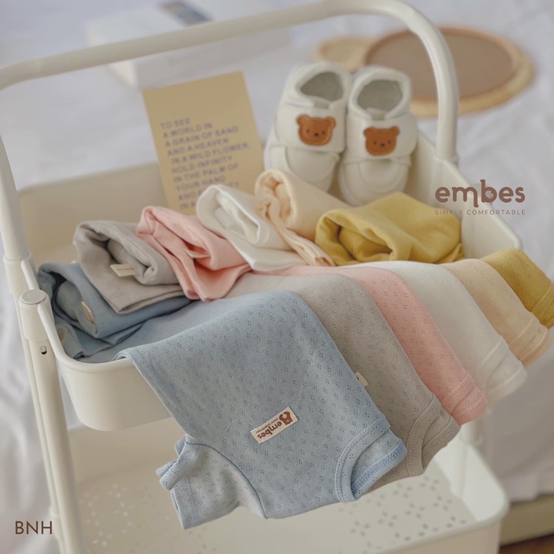 Embes Bộ quần áo cộc tay bé trai , bé gái, đồ hè cho bé trai vải thổ mềm mát mặc nhà cho bé 7kg đến 18kg