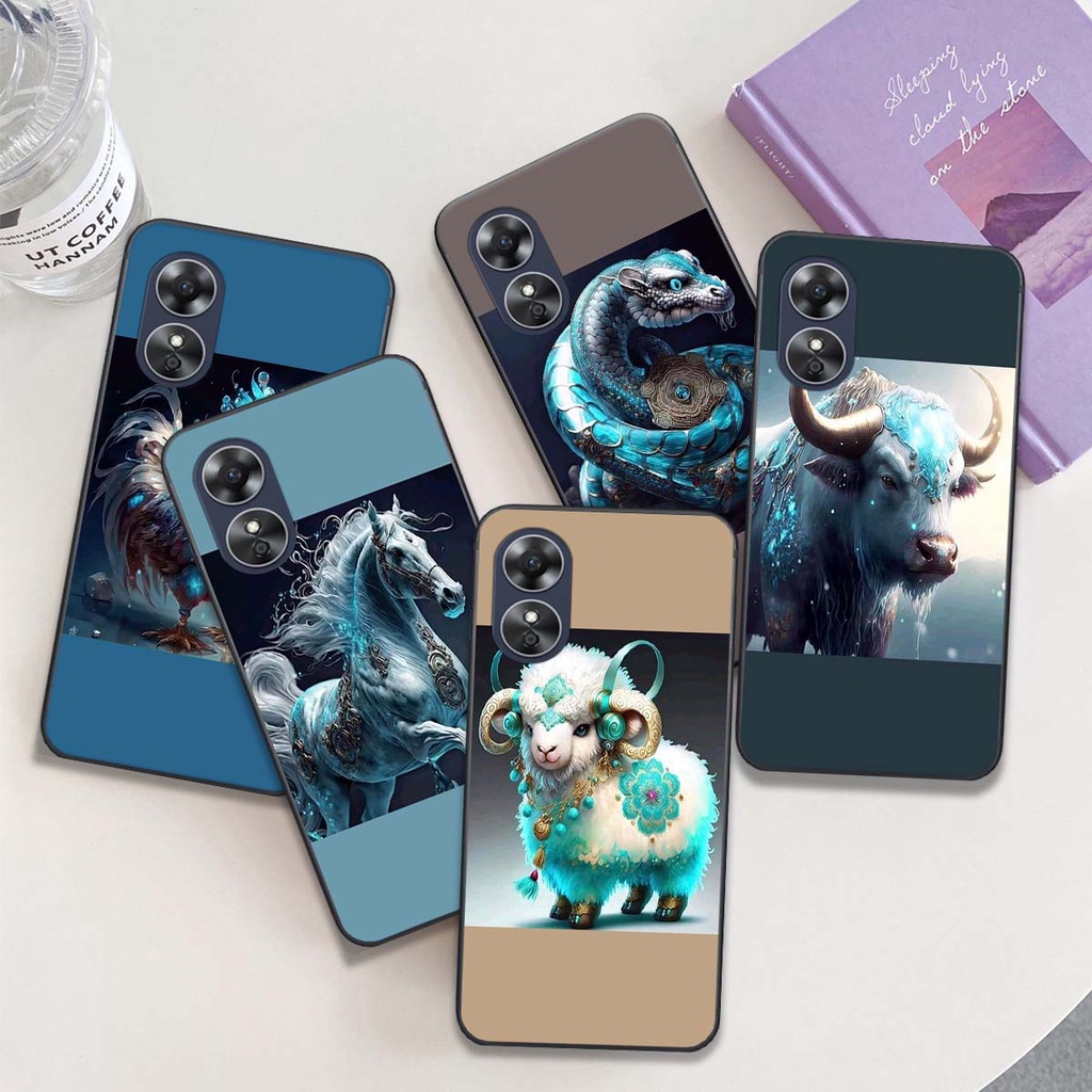 Ốp Oppo A17K/ A17/ A58 5G bộ hình 12 con giáp sang trọng