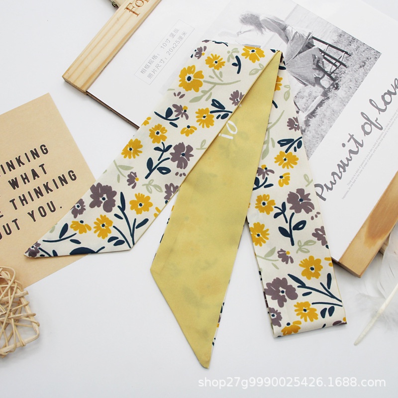 Khăn Quàng Cổ / Túi Xách / Băng Đô Đa Năng In Họa Tiết Hoa Xinh Xắn Thời Trang