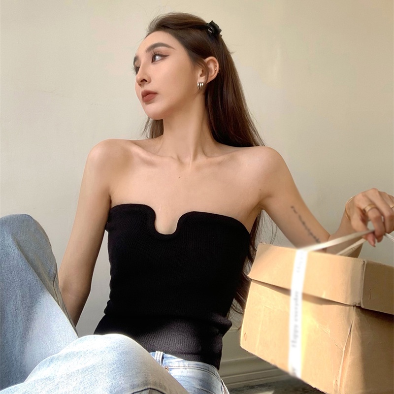 Áo Hai Dây Cổ Chữ V Dáng Ôm Phong Cách Hàn Quốc Quyến Rũ Dành Cho Nữ