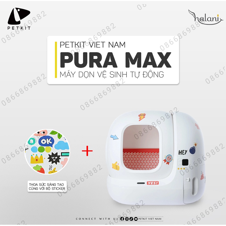 Máy Dọn Vệ Sinh Tự Động, Nhà Dọn Vệ Sinh Cho Chó Mèo Petkit Pura Max BH 12 Tháng