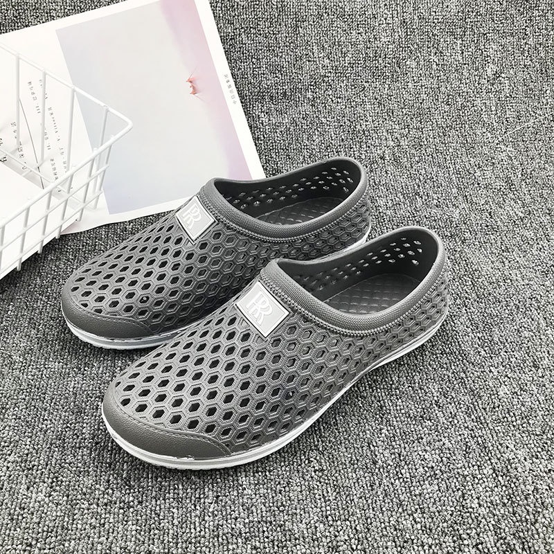 Giày Bốt Đi Mưa Bằng pvc Đục Lỗ Thoáng Khí Thời Trang Mùa Hè Cho Nam