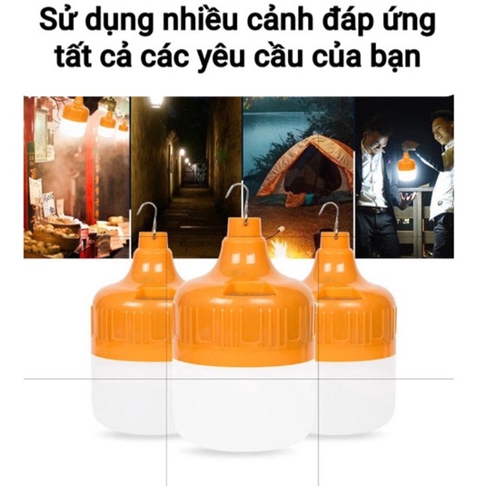 Bóng Đèn Led Sạc Pin Tích Điện,Đèn Năng Lượng Mặt Trời Di Động 30W 60W, 80W,100W, 150W  - Hitech