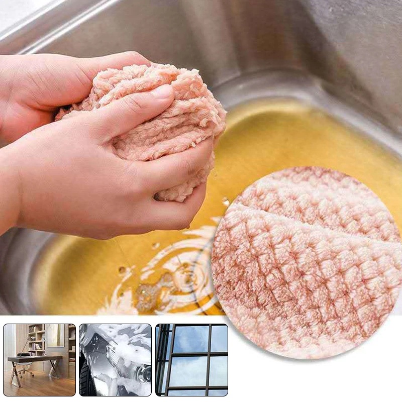Khăn Lau Sàn Vải Nhung San Hô Mềm Mại Thấm Hút Nước Tốt Có Thể Tái Sử Dụng Cho Cửa Sổ / Trần Nhà