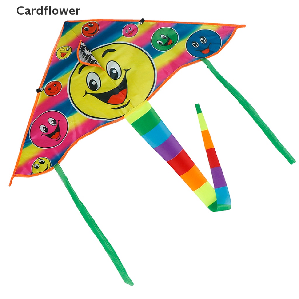 1 Bộ Diều Thể Thao Ngoài Trời Hình Mặt Cười 80 * 45cm Có Tay Cầm 50m