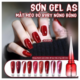 Sơn Gel AS RED | Mắt Mèo 5D RUBY Đỏ Sang Trọng | Mã AGH