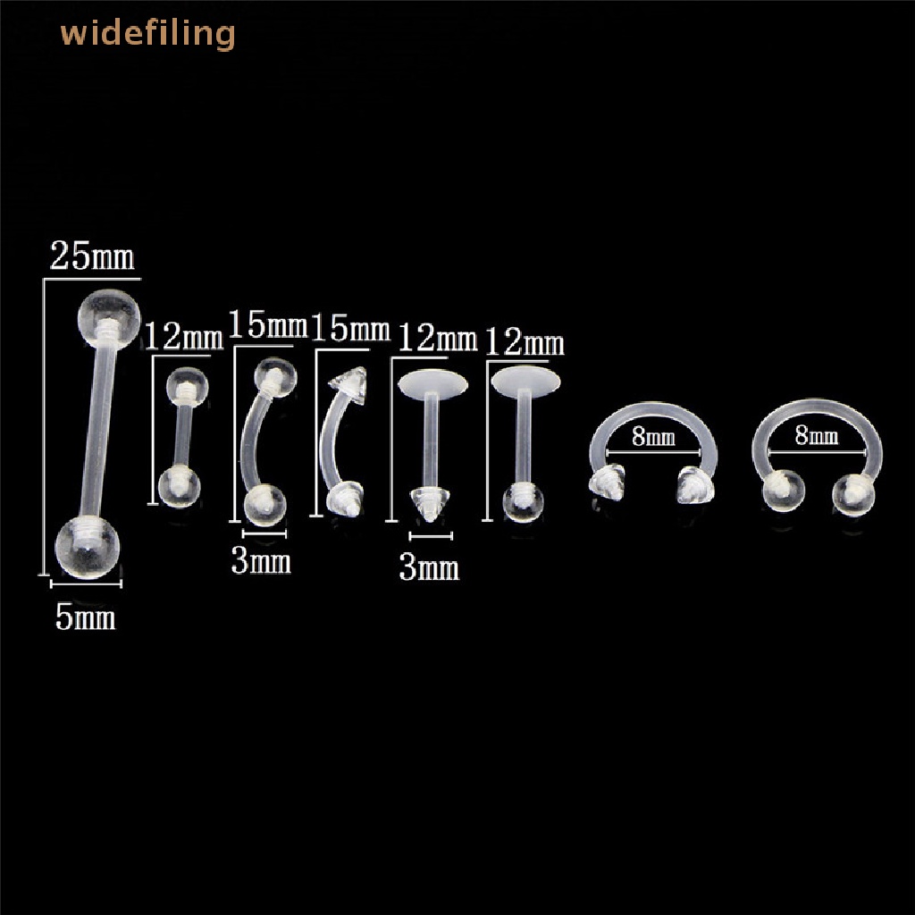 Set 24 Khuyên Rốn / Lưỡi / Môi / Rốn Bằng Thép Không Gỉ Nhiều Màu Sắc Cá Tính