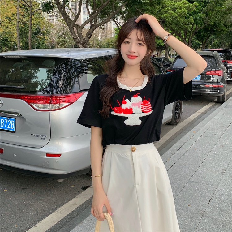 IELGYÁo Thun Tay Ngắn In Hình Dễ Thương Thời Trang Dành Cho Nữ