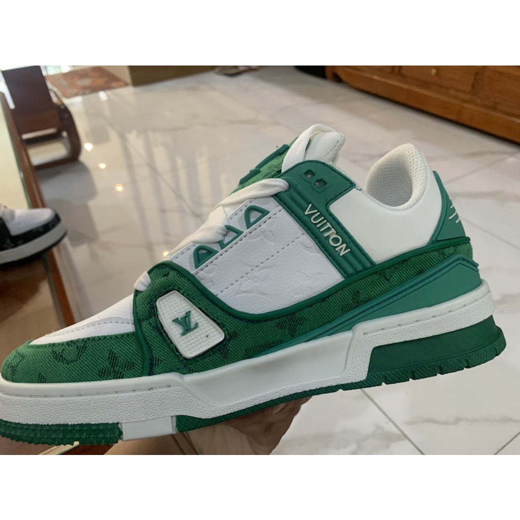 Giày LV Louis Vuitton Trainer Black White, Giày LV Nam Nữ Mẫu Mới Hot Hit 2 Phiên Bản Màu Sắc Hàng Cao Cấp