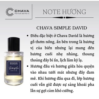 Nước hoa Pháp Chava David 50ml dành cho Nam (Best Seller)