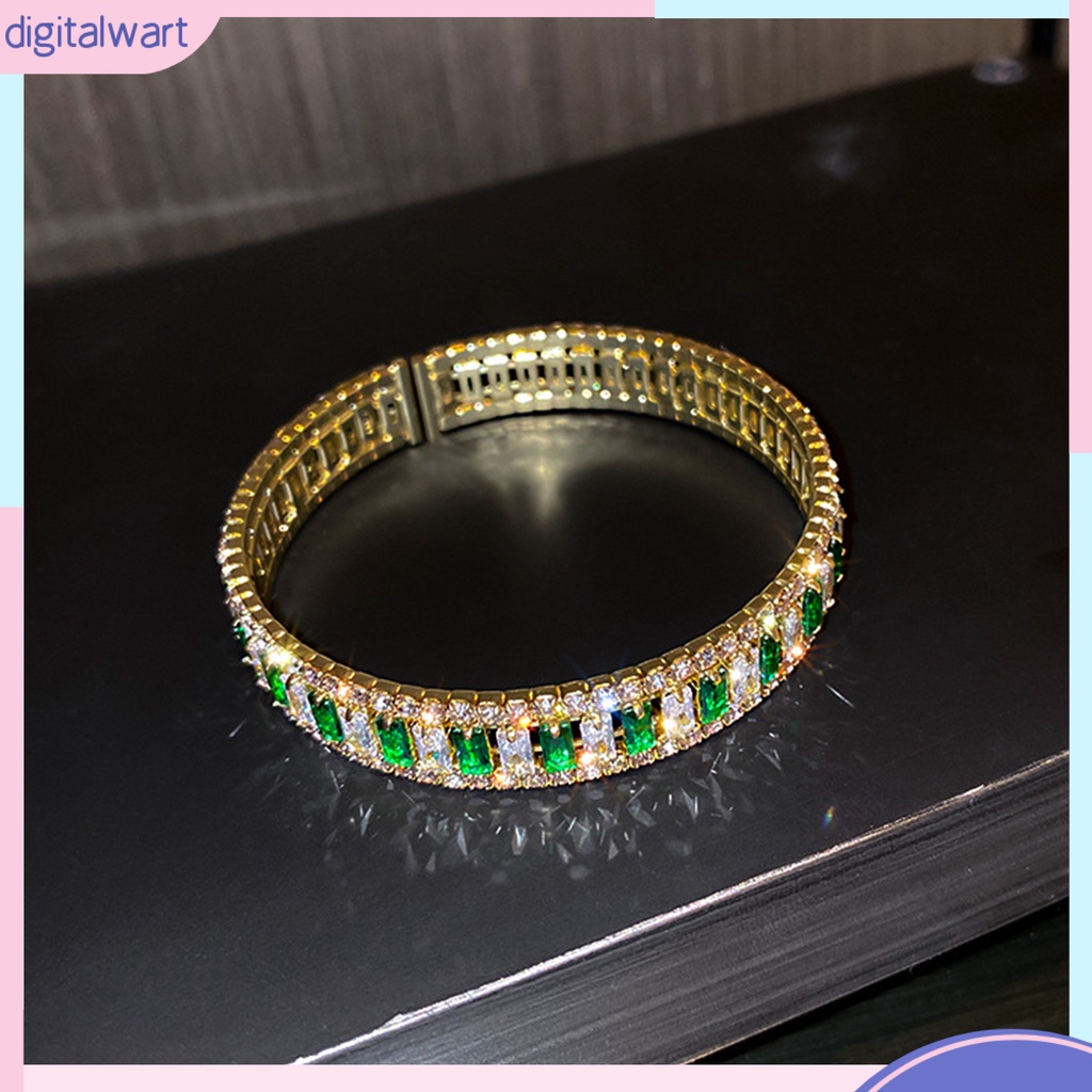 Vòng Tay Chuỗi Hạt Tròn Đính Đá Lấp Lánh Thời Trang Cho Nữ